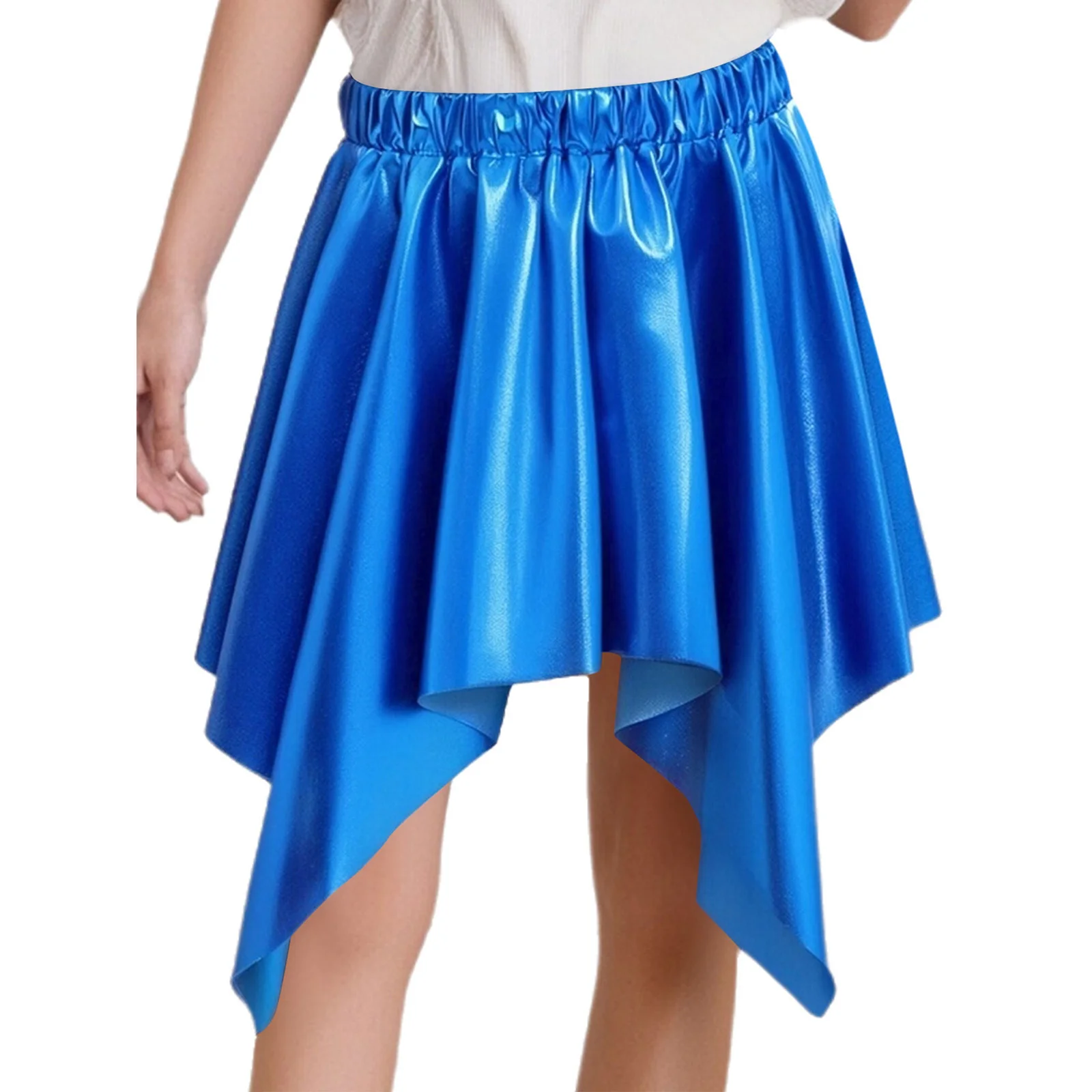 

Sparkling Cheerleader Skirt for Girls Elastic Waist And Asymmetrical Hem Skirt for Squad Events And Dance Performances
