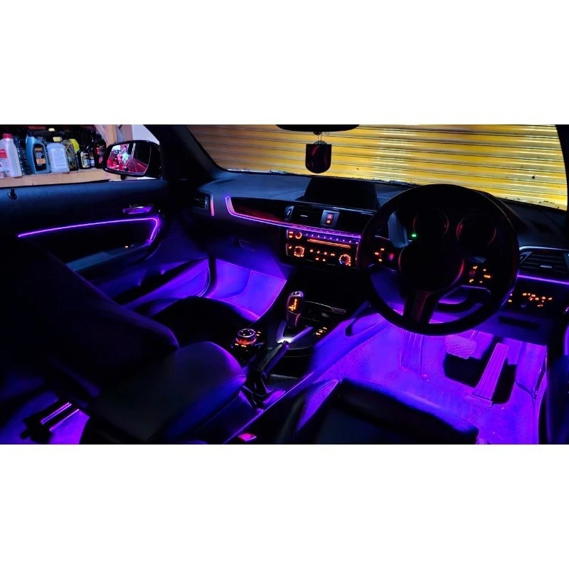 64 Color Hot Hatch Dynamic Interior LED Atmosphere Kit, Air Vent Ambient Strip Fit F20 F21 M135i M140i Compact Car Dashboard Mod