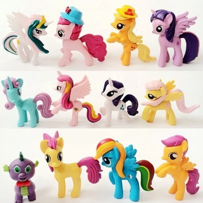 My Little Pony Cute Action Figure Kids Toys Twilight Sparkle Rarity Doll Kawaii Model Ornaments Girls Boys Gift Anime Figurine