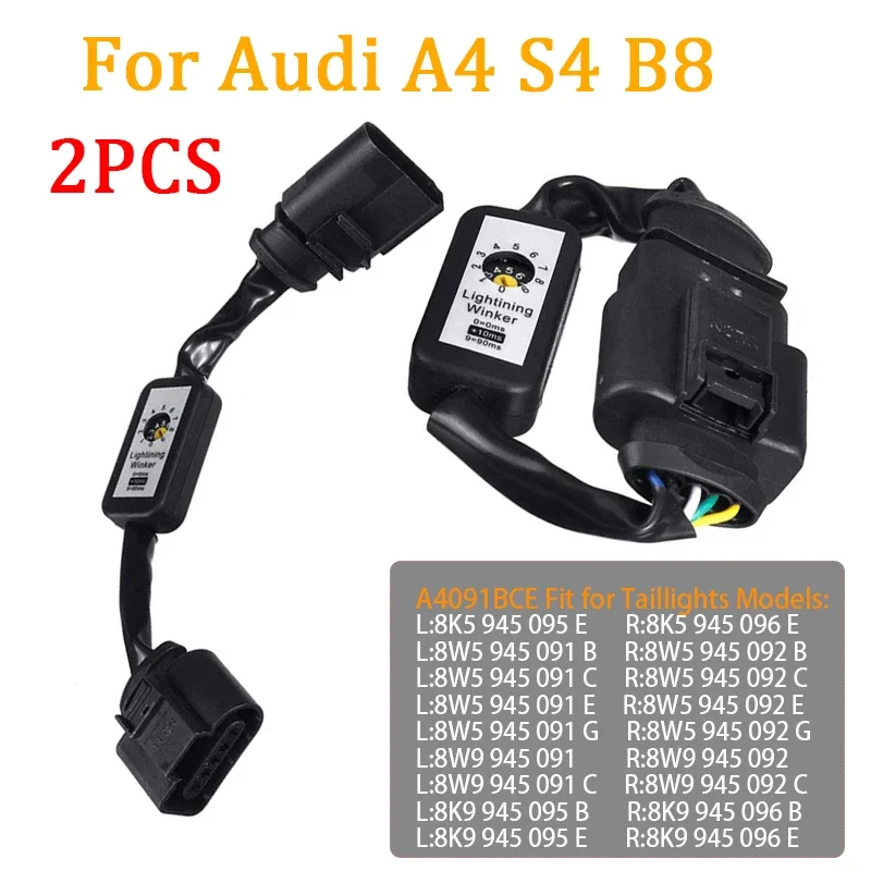 2x Dynamic Turn Signal LED Taillight A4091BCE Add-on Module Cable Wire Harnes For Audi A4 S4 B8 2010-2019 Car Tail Light