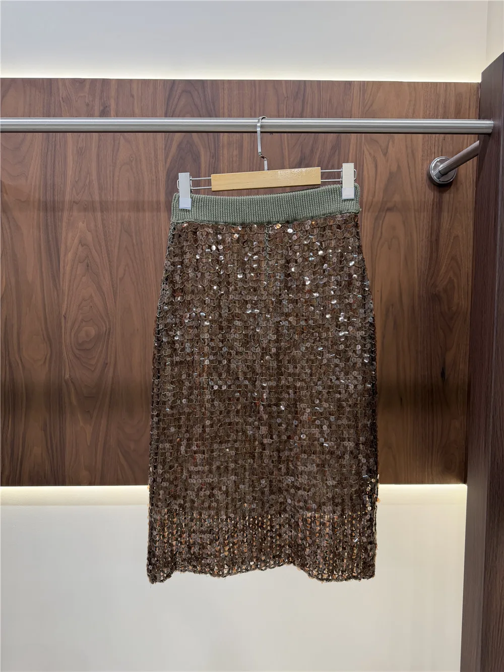 Heavy-Embellishment Sequin Openwork Tank Top and Midi Skirt Women 2-Piece Set view 6