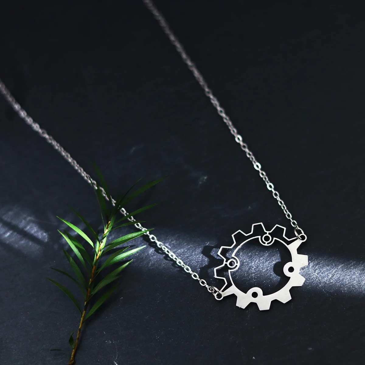 Kinitial Stainless Steel Europe And America Gear Fashion Minimalism Pendant Necklace Jewelry Gift For Women