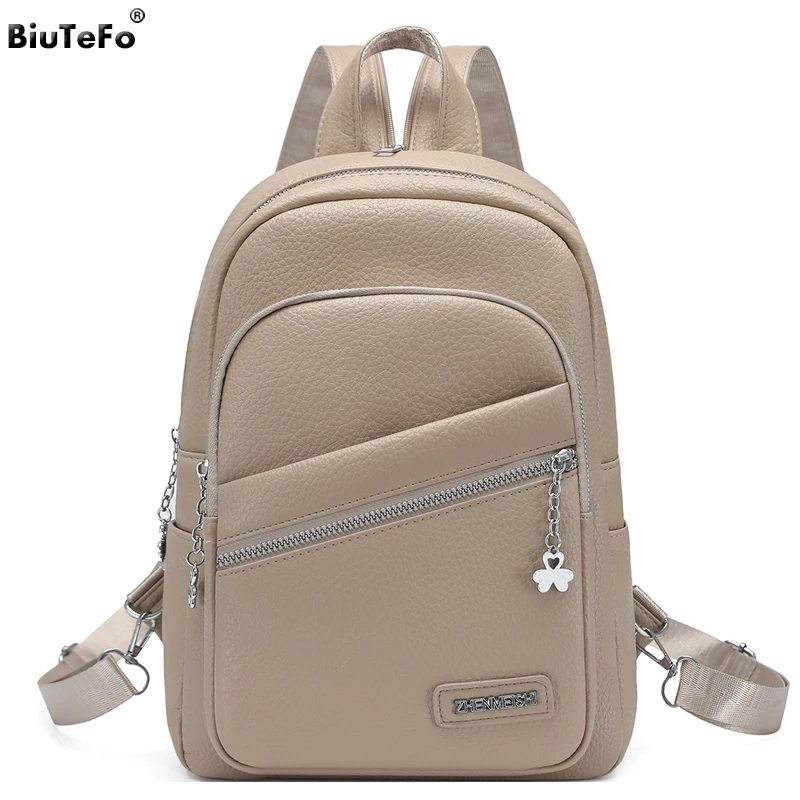 Fashion Commuter Backpacks Women Daypack Lightweight Shoulder Bag Female Multifunctional Chest Bag Pu Leather Travel Rucksack