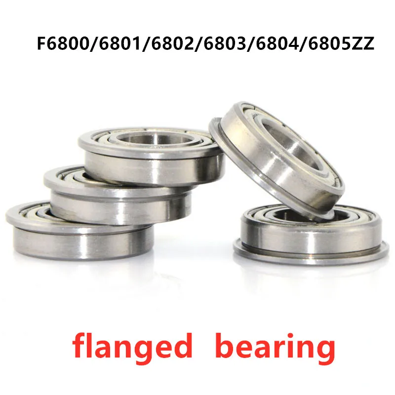 50pcs flanged bearing F6800ZZ F6801ZZ F6802ZZ F6803ZZ F6804ZZ F6805ZZ flange thin wall deep groove ball bearings