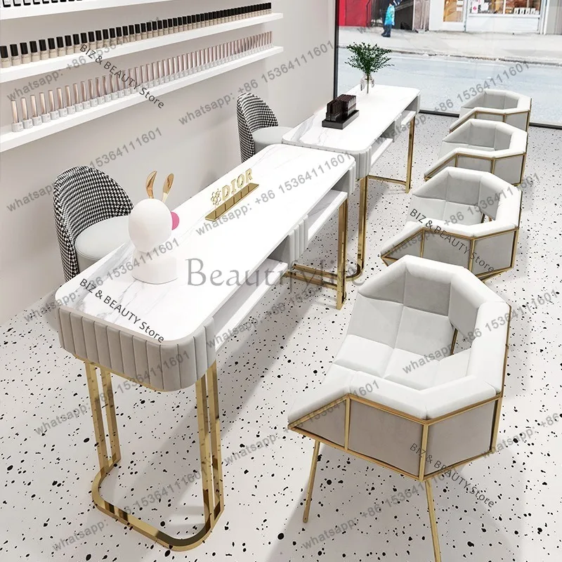 FG Economical Manicure Nail Tables Modern Internet-famous Reception Desks Nail Tables Professional Salon Furniture La Mesa JTN
