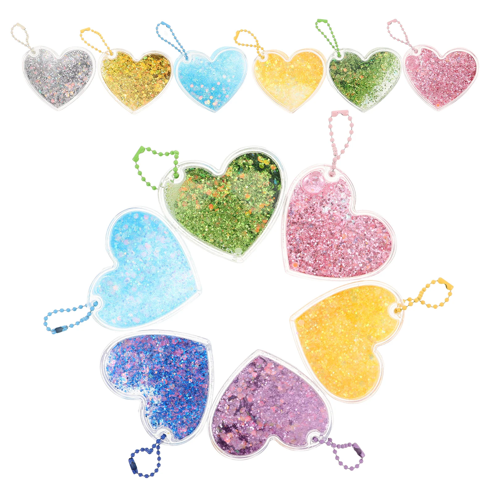 

Quicksand Pendants Valentine Day Heart Shaped Ornaments Manual Plastic Valentine's Keychain