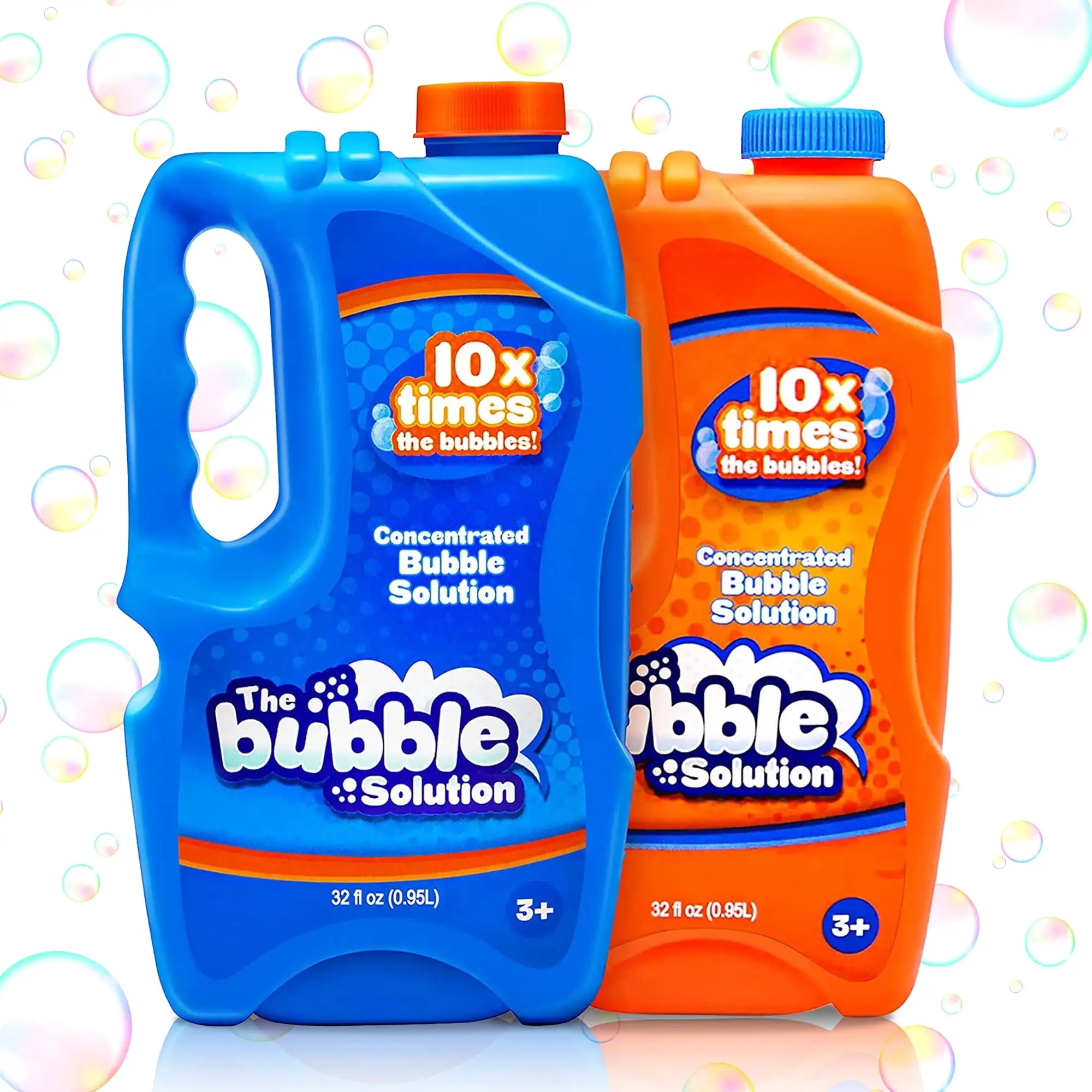 JOYFY 2 Bottles Bubble Solution Refill,64 oz Bubble Up to 5 Gallon Bubble Gun Bubble Gun Blower Bubble Machine for Kids