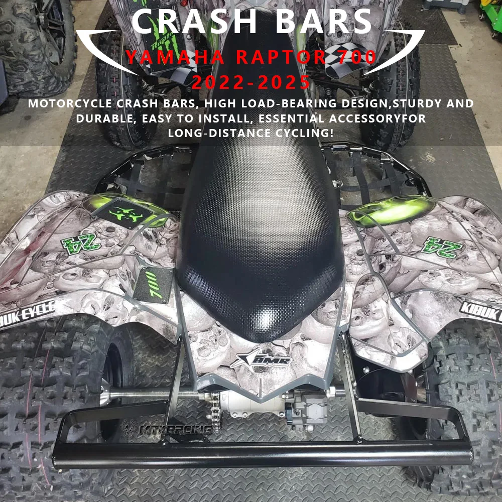 

MTKRACING Crash bars For YAMAHA Raptor 700 2022-2025 Rear Grab Bar Rear Bumper Grab Bar Protector Motorcycle Accessories