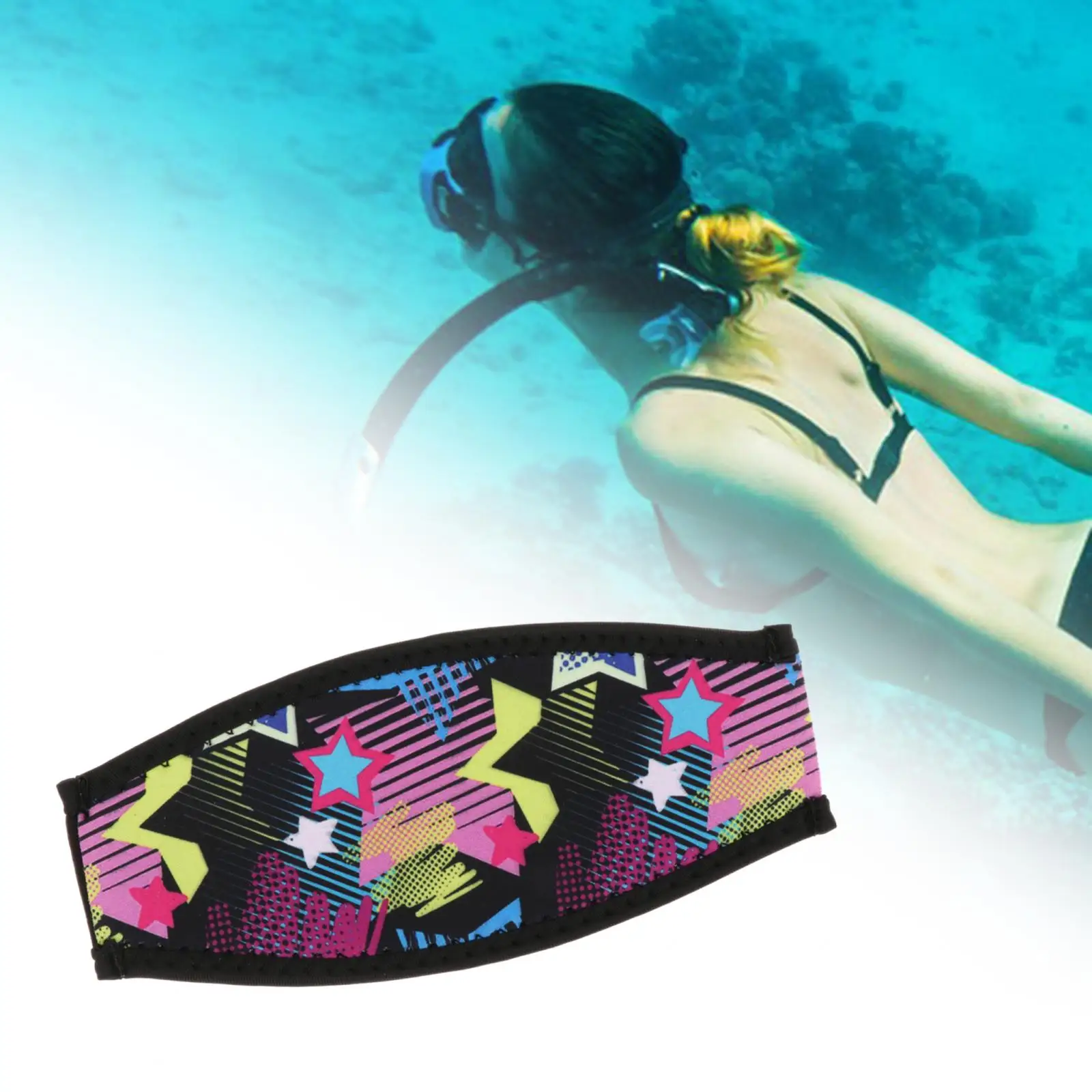 Scuba Diving Mask Strap Cover Neoprene Mask Strap Protect Long Hair Band Snorkel Head Strap for Diving Snorkeling Swimming