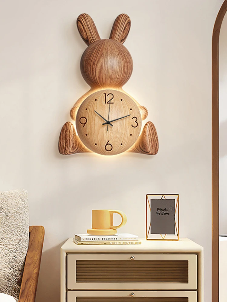 LED Light Wall Clock Cartoon Bedroom Modern Wall Clocks Living Room Design Clocks Nordic Watch Elegant Stylish Home Decoration