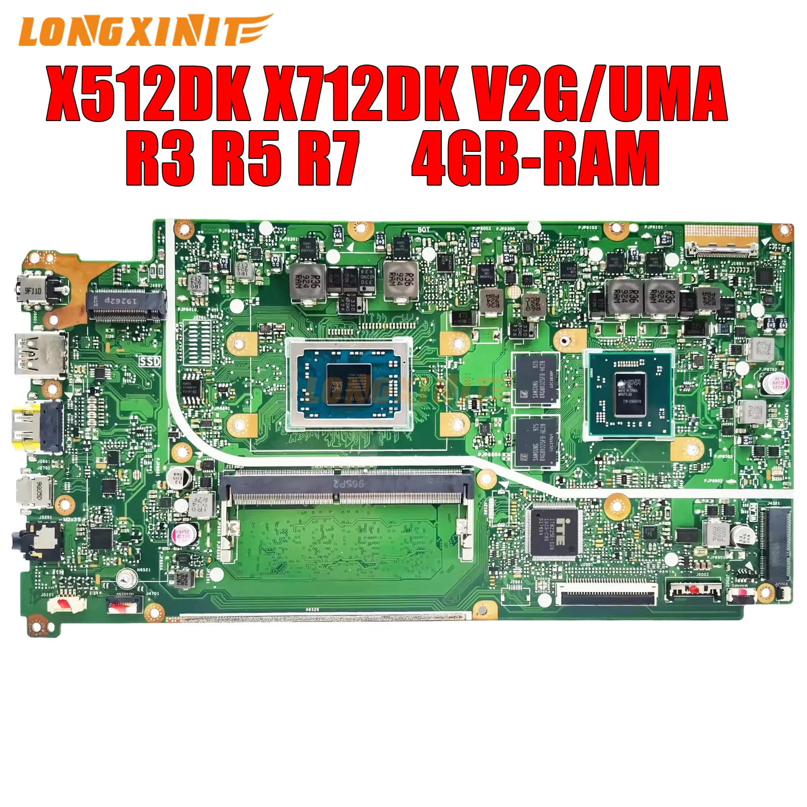 

X512DK X712DK motherboard For ASUS F512DA X512D F712DA X712D R3-3200U R5-3500U R7-3700U. 4GB-RAM.V2G/UMA.