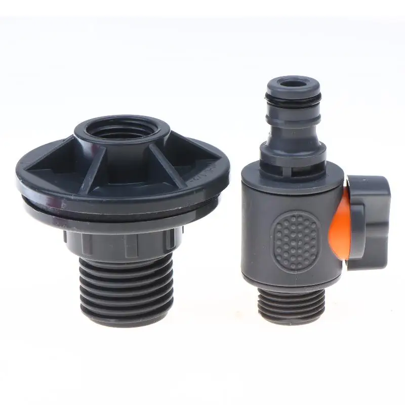 PVC Water Tank Straight Valve Nipple Quick Stop Connector Rubber Coated Adapter Matching Pink Tape Plumbing