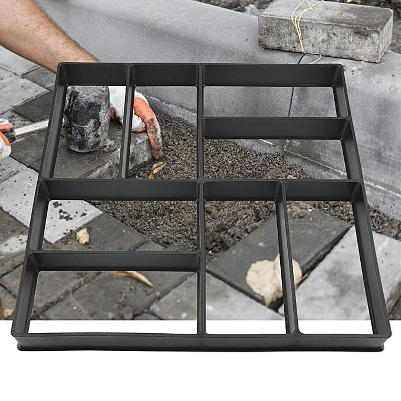 Diy Bestrating Schimmel Thuis Tuin Vloer Road Beton Stepping Oprit Steen Path Mold Patio Maker Zwart Plastic Maken