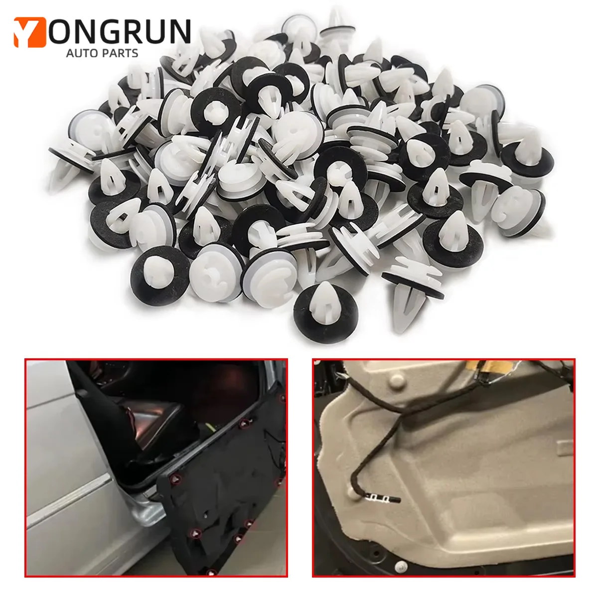 20/50/100 Uds Clips de Panel de puerta sujetadores automotrices remaches y sujetadores remaches de Panel de puerta con anillos de sellado Clips de parachoques