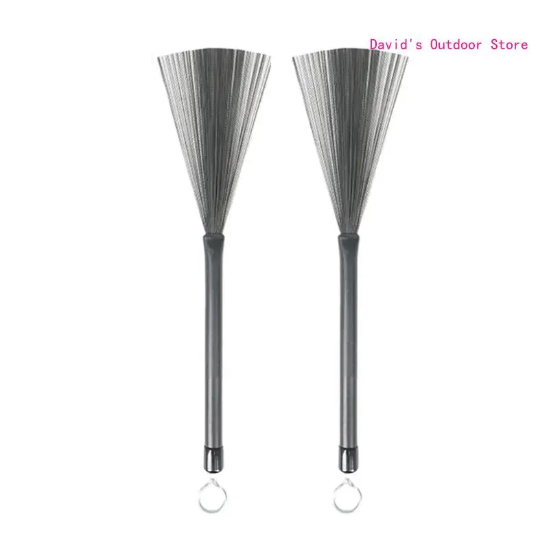 

1Pair Drum Brushes Retractable Wire Brushes Replacement Drum Brush with Comfortable Handles Percussion Drumstick X3UA