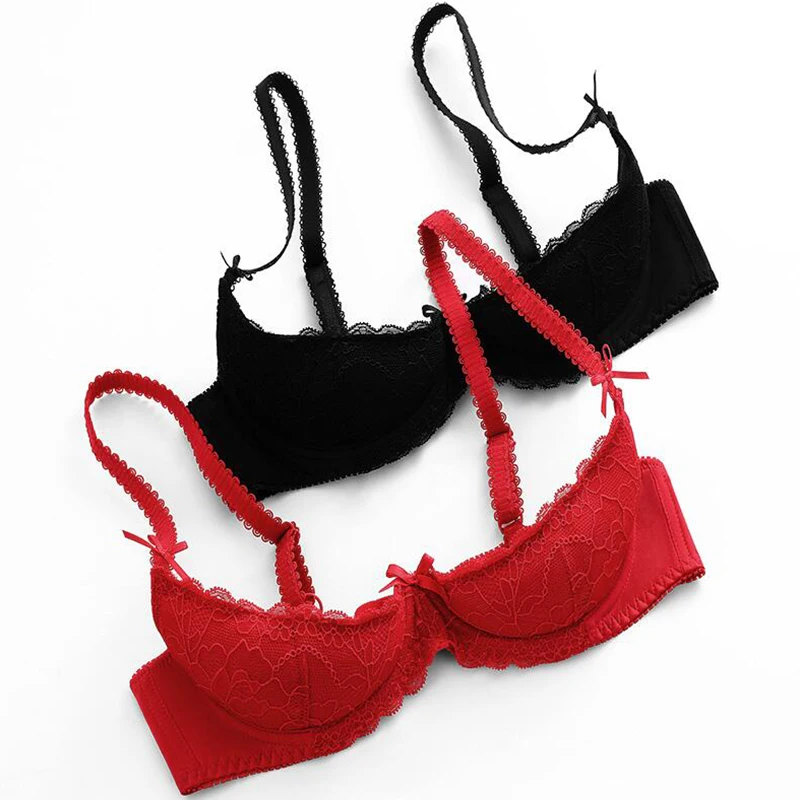 Sexy Women Simple Bra Women's Push Up 2cm Lace Bras for Women Plus Size Bra Lingerie Sponge Breast Bra Ladies Underwear