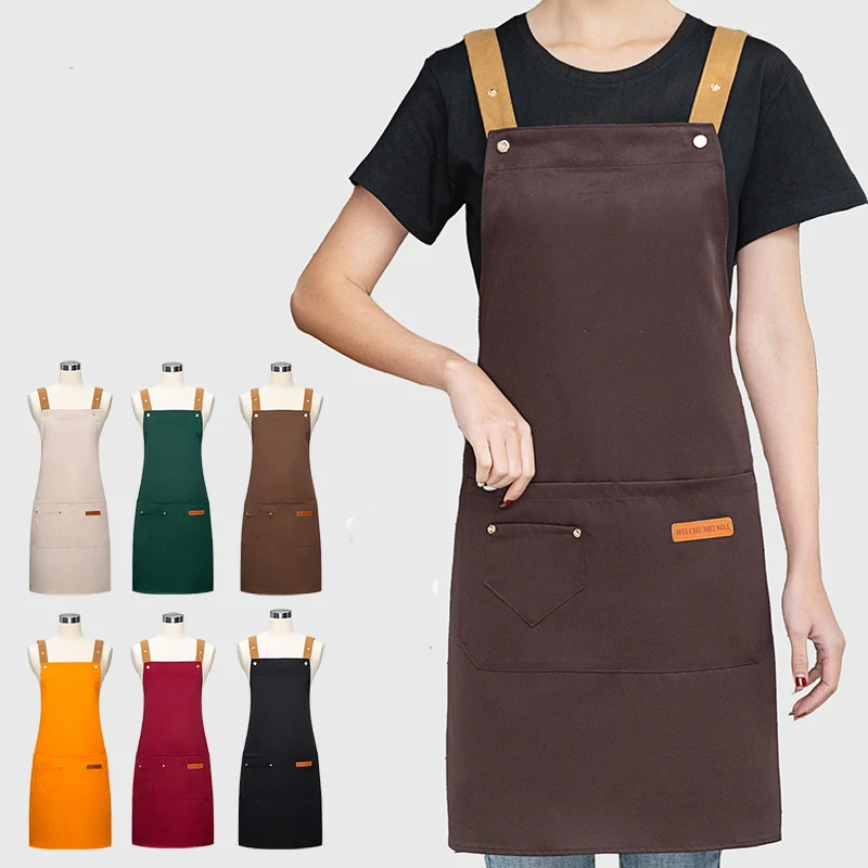 

Breathable thin hanging neck apron, waterproof and oil resistant apron for restaurant, caf é, waiter, kitchen, and household use