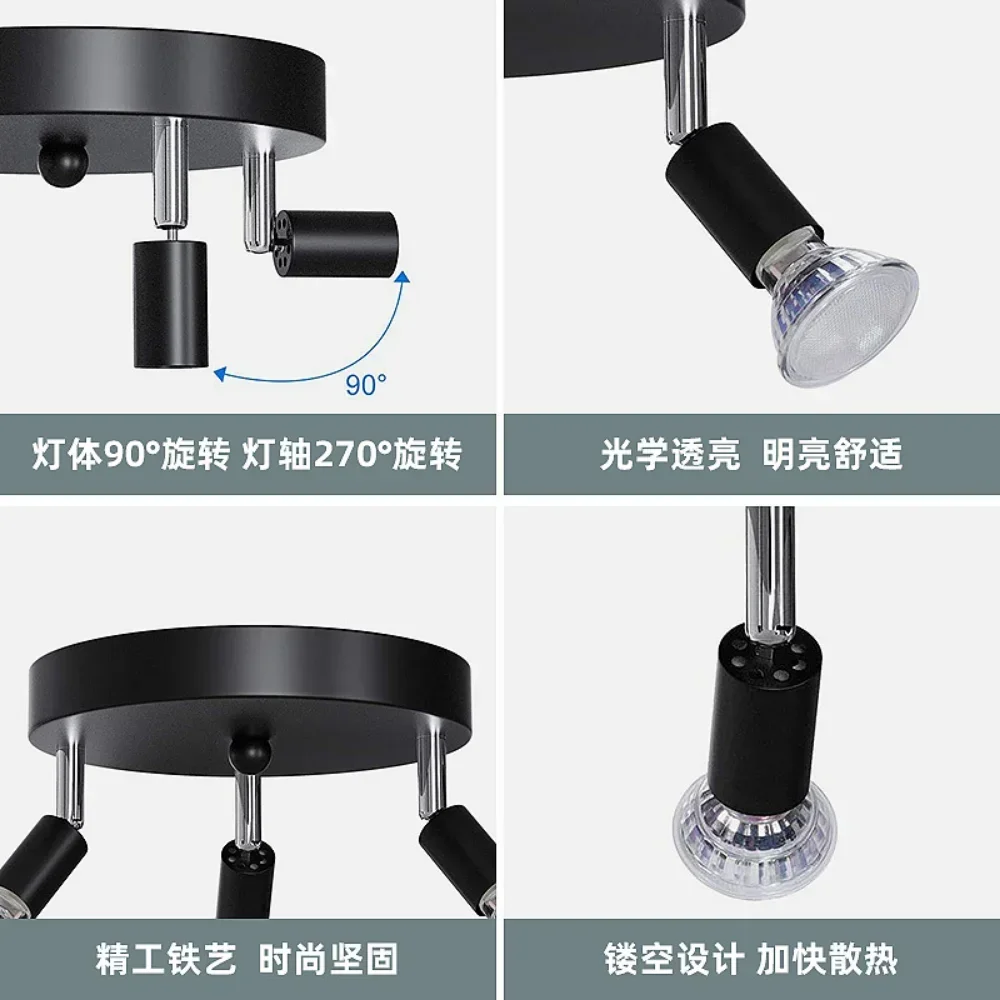 Rotatable Kitchen Ceiling Light Angle Adjustable GU10 LED Bulbs Bar Lamp Showcase Wall Sconces Living Room Cabinet Spot Lighting