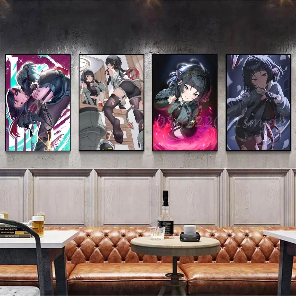 1 قطعة جين دو Zenless منطقة صفر لعبة المشارك ذاتية اللصق الفن ورق مقاوم للماء ملصق مقهى بار غرفة جدار ديكور