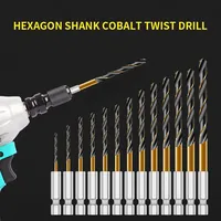 1pcs High Speed Steel 1/4 Hex Shank Twist Drill Bit Wood Metal Hole Cutter Core Drilling Tool Cobalt Twist Drill Bits 1.5mm-14mm