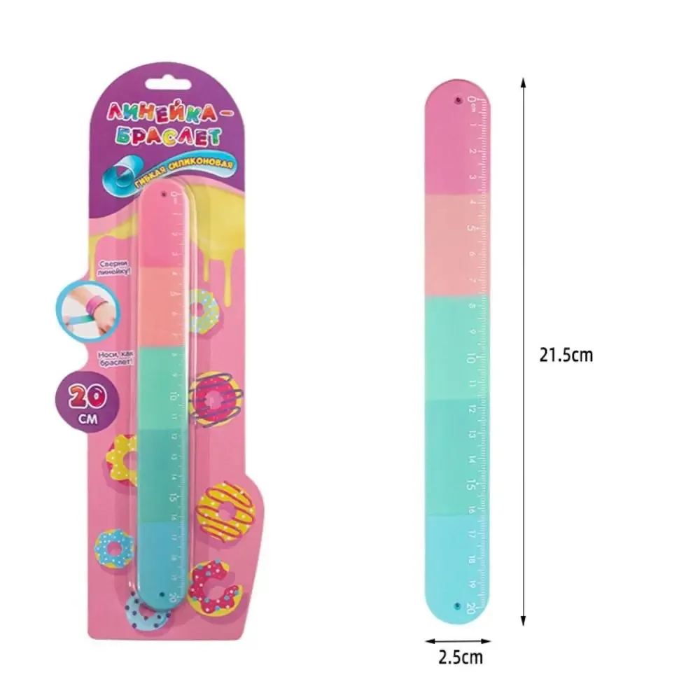 Drawing Drafting Clap Ring Straight Ruler Stress Relief Anxiety Relief Snap Ring Bracelet Ruler Kids Fidget Toy Silicone