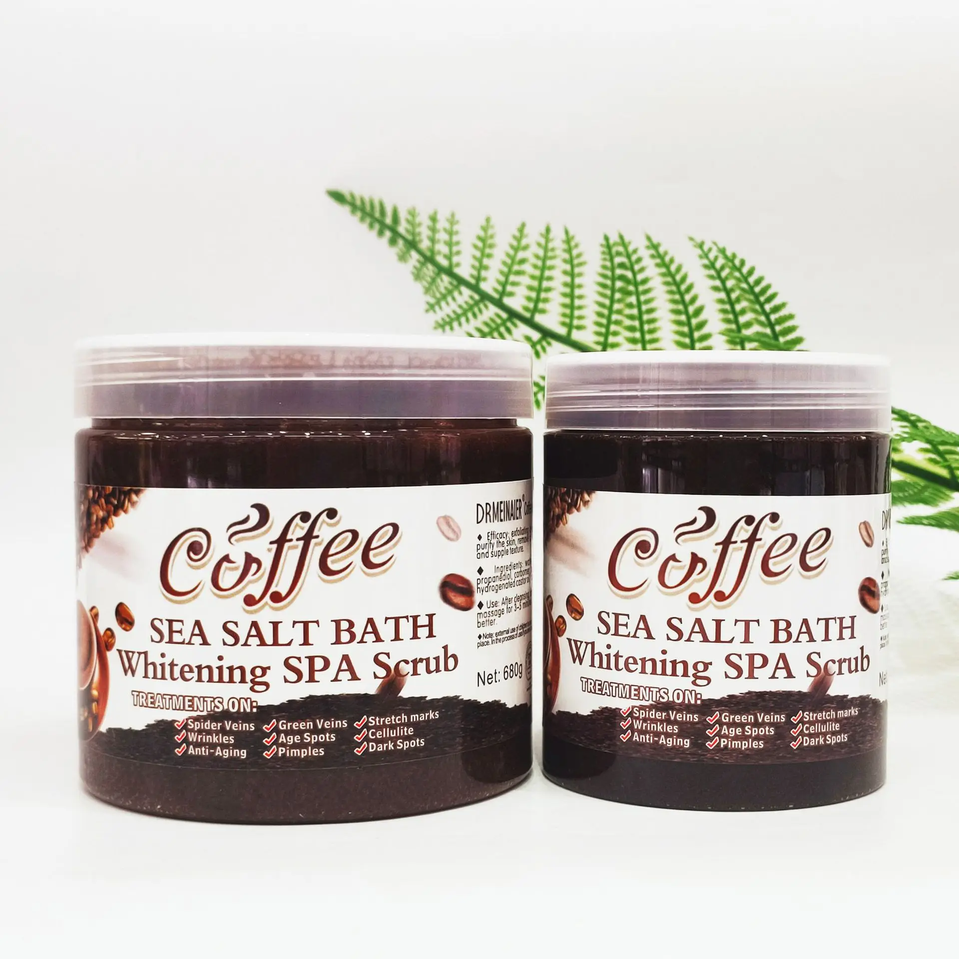 350g/680g Coffee Body Scrub Exfoliating Lightening Skin Pore Cleansing Soften Sea Bath Salt Cream Moisturizing Anti Cellulite