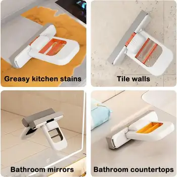 Samostlačovací mop na úzké prostory, hands-free houbička, mop na okno auta, koupelnu, jídelní stůl, garáž, malé mopy pro mokré i suché čištění 6 nejlepší prodej vesmírný mop - №1