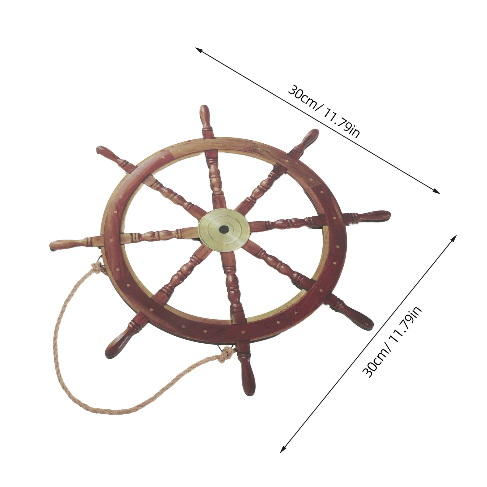 2Pcs Wooden Ship Wheel Wall Decor Rustic Vintage Nautical Wall Hanging Marine Pirate Pirate Party Decorations Boat Steering