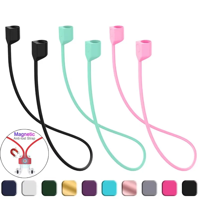 Soft Silicone Anti-Lost Magnetic Rope Earphones for Apple AirPods 2 1 3 Air Pods Pro Bluetooth Wireless Headphone Earbuds Strap