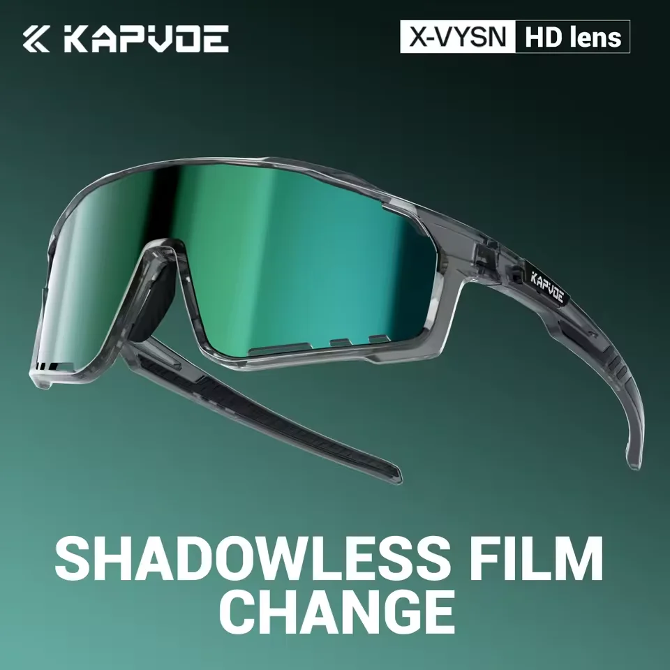 

KAPVOE Mew Photochromic Cycling Glasses Outdoor Sports No-ghosting MTB Mountain Bicycle Bike Night Eyewear Riding UV400 Goggles
