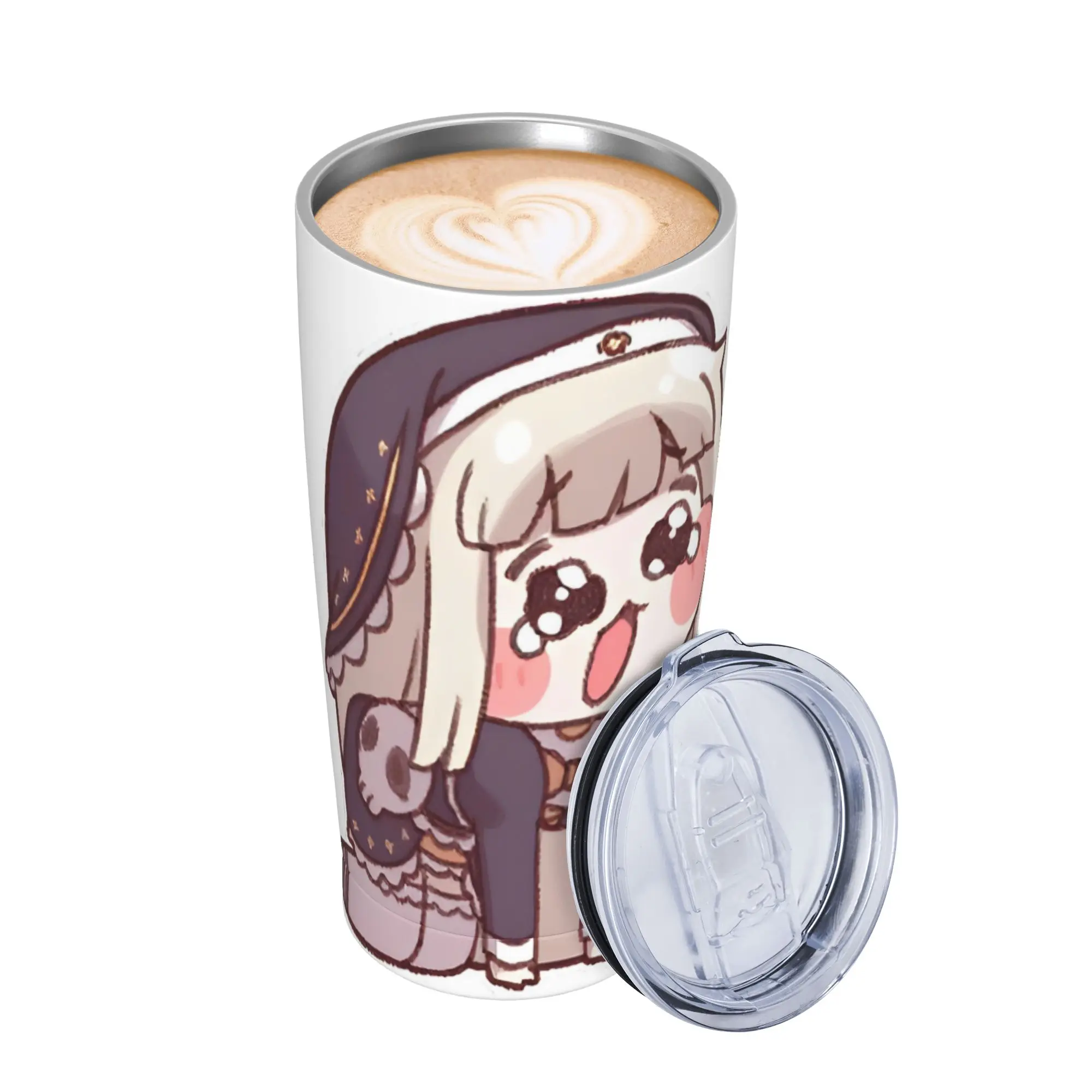 Trickcal C-Chibi Go Games Insulated Tumbler with Straws Lid  Vacuum Thermal Mug Outdoor Travel Car Bottle Cups 20oz