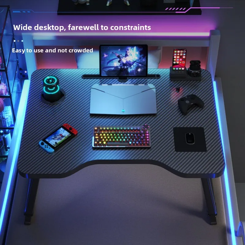 Adjustable Folding Bed Desk with Carbon Fiber, Height Liftable & Gaming Style, Portable for Reading, Study, Work & Window Sill