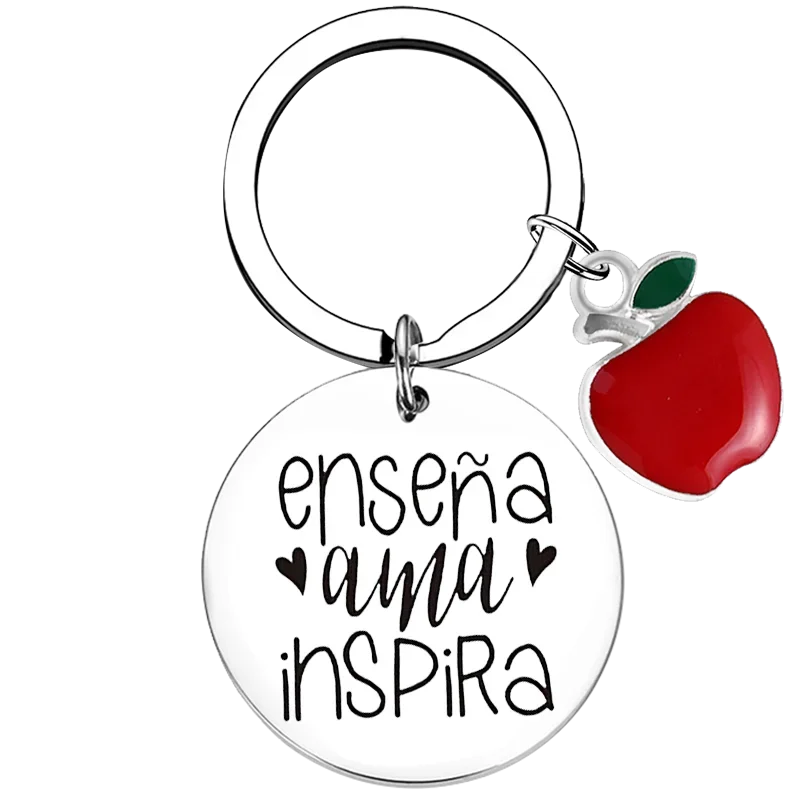 New Teacher Thank You Keychain Spanish Teacher Appreciation Gift Key Rings Teacher birthday chrismas gift