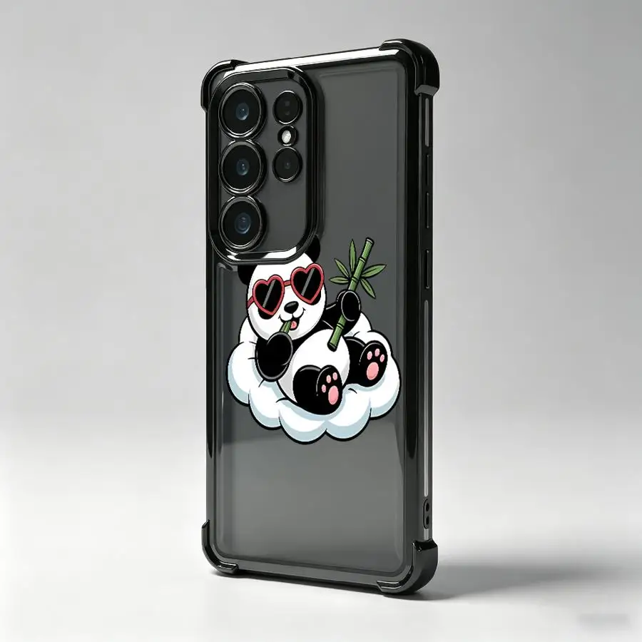 Case for Samsung Galaxy 26 S21 Note 20 Ultra S25 Edge S22 Plus S24 FE S20 Ultra S23 Phone Cover Cloud Coffee Panda