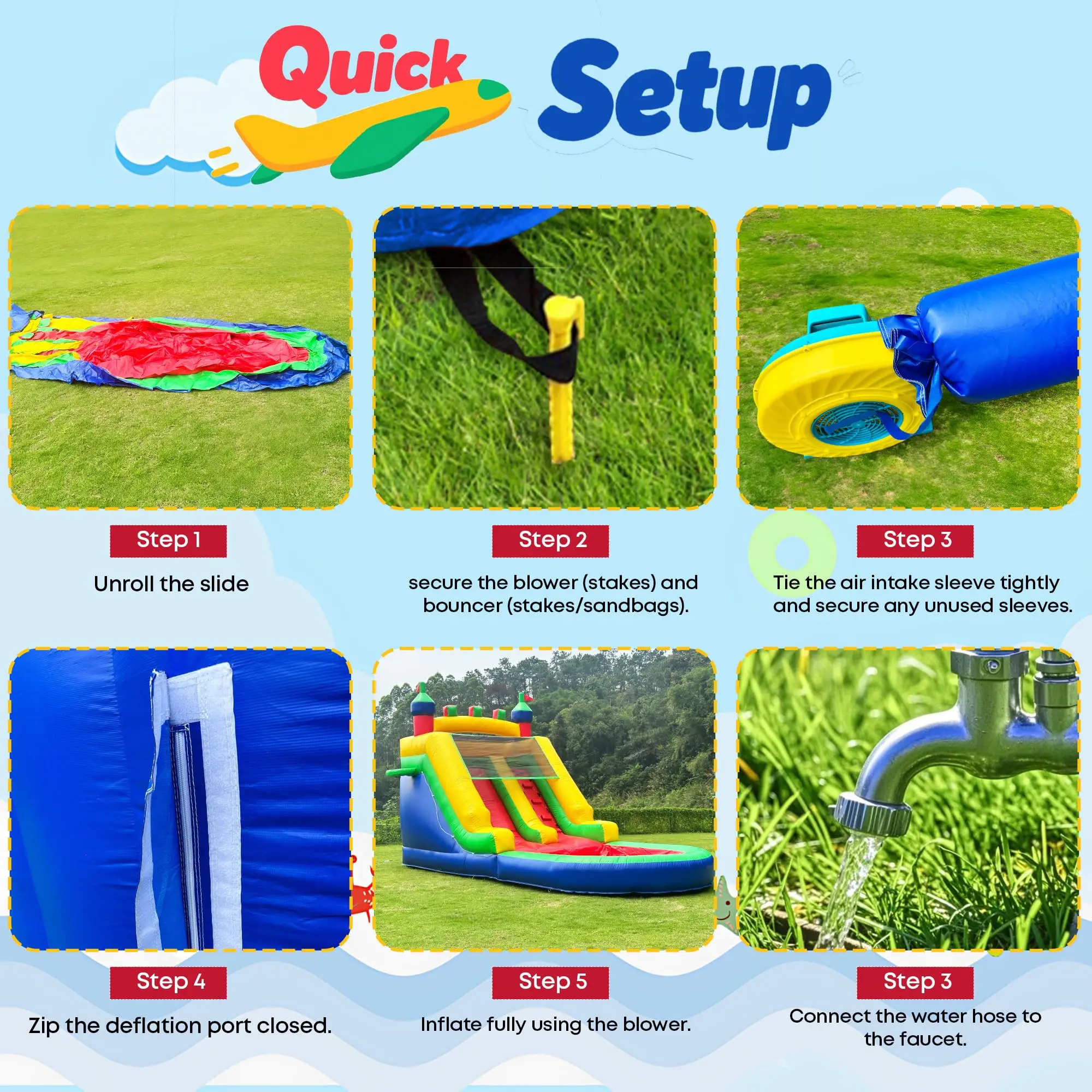 Waterslide Pool Commercial Inflatable Water Slide Big Cheap Wet Bounce House Jumper Bouncy Castle Bouncer for Kids Party