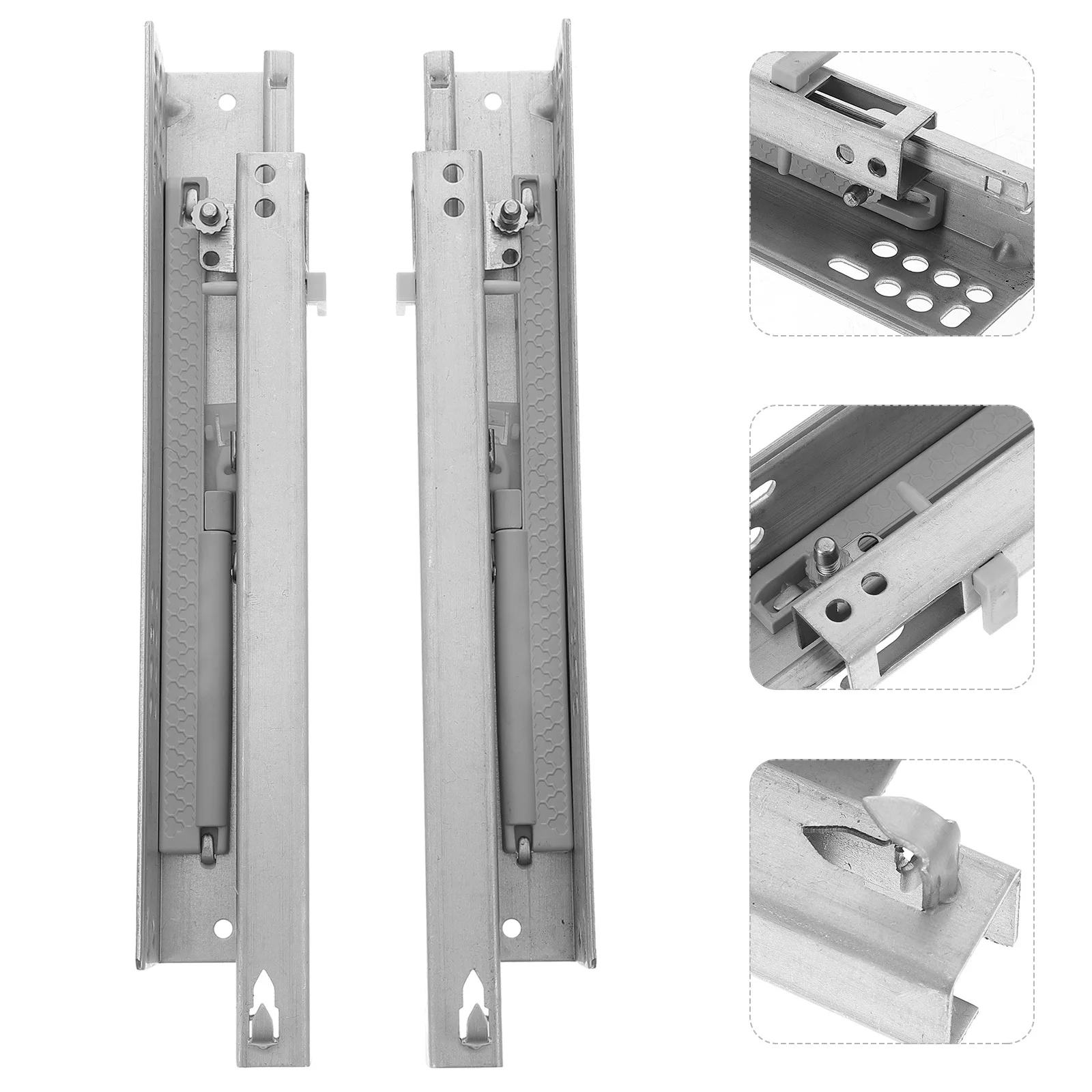 

2Pcs Drawer Slides Cold Rolled Steel Softer Close Buffer Damper Rails Heavy Duty Cabinet Replacement Rail Close