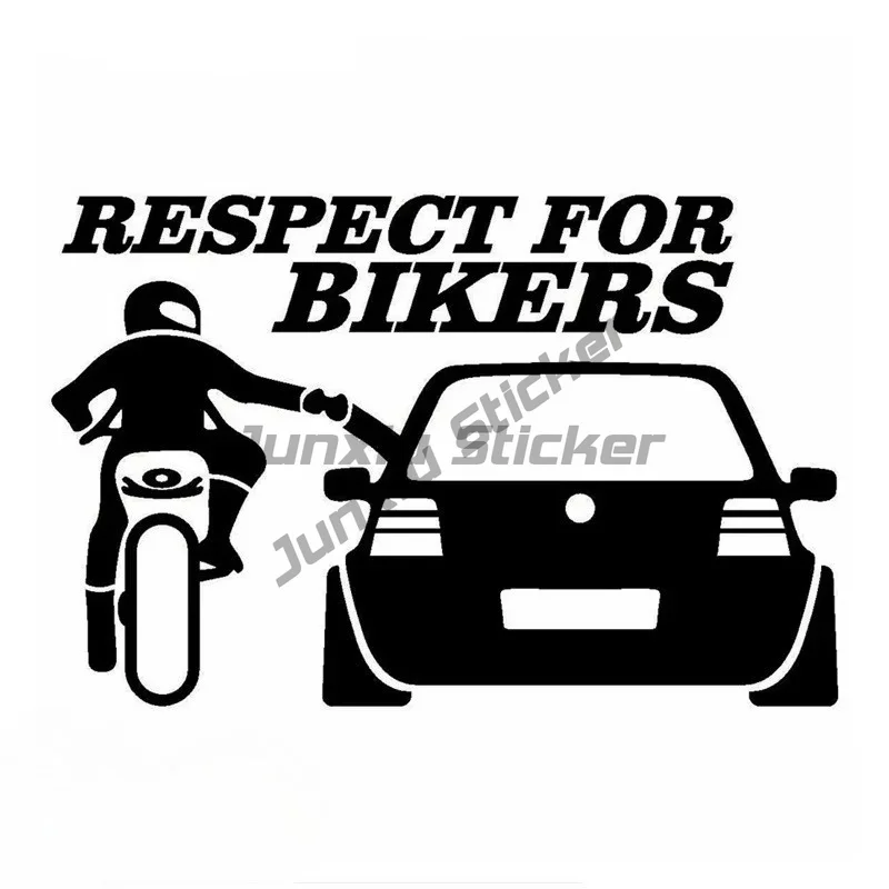 Car Sticker RESPECT FOR BIKERS Funny Auto Motorcycles Exterior Accssories Vinyl Decal