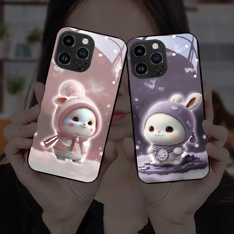 Funda protectora de TPU para teléfono móvil iPhone 16 Plus, carcasa de Vidrio colorido luministempered, 15, 14, 13, 12, 11