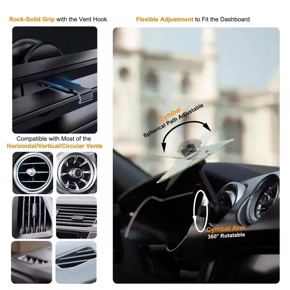 Clip-On Mini car drum cymbal Colliding With Cymbals Vent Decoration Car Rugged Automotive Interior Accessories Cars Music Disc