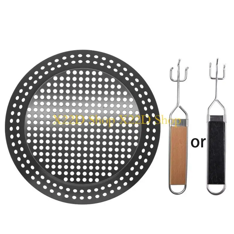X22D Round Multi-purpose Frypan Perforated Grill Tray for Grill Seafood Meats
