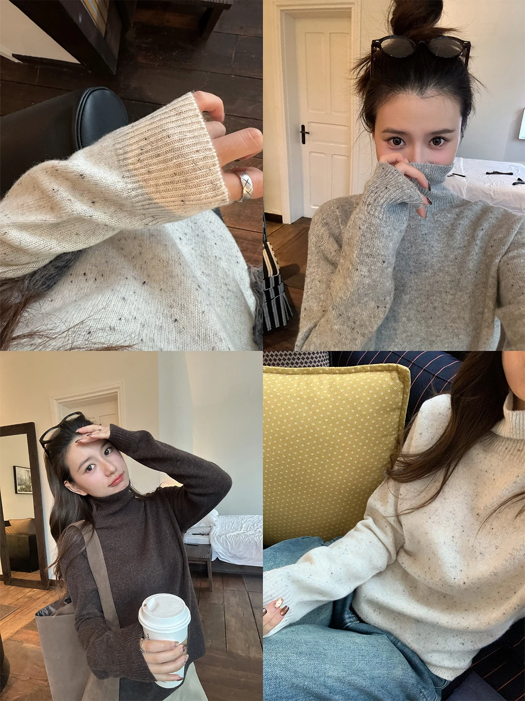 

Dazaige 00 Woolen Loose Fit Basic Sle Pointed Collar Sweater Women's Casual Faion Thi Long Sve Winter Sweater