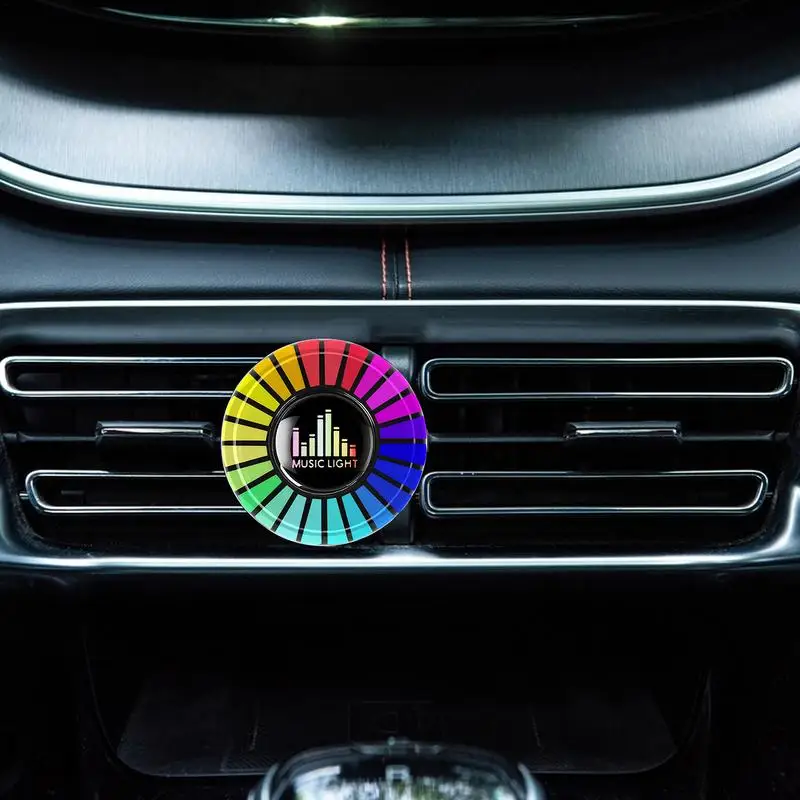 Car Air Fragrance Outlet Clips Car Aromatherapy Diffuser Vent Clip Colorful Lights Music Control Lamp Auto Air Diffuser Aroma