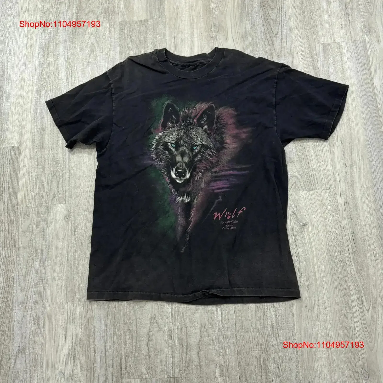 Vintage Wolf T Shirt Mens Extra Large XL Black 90s Nature Pathfinder Animals 1990s vintage Washed designer clothes Casual