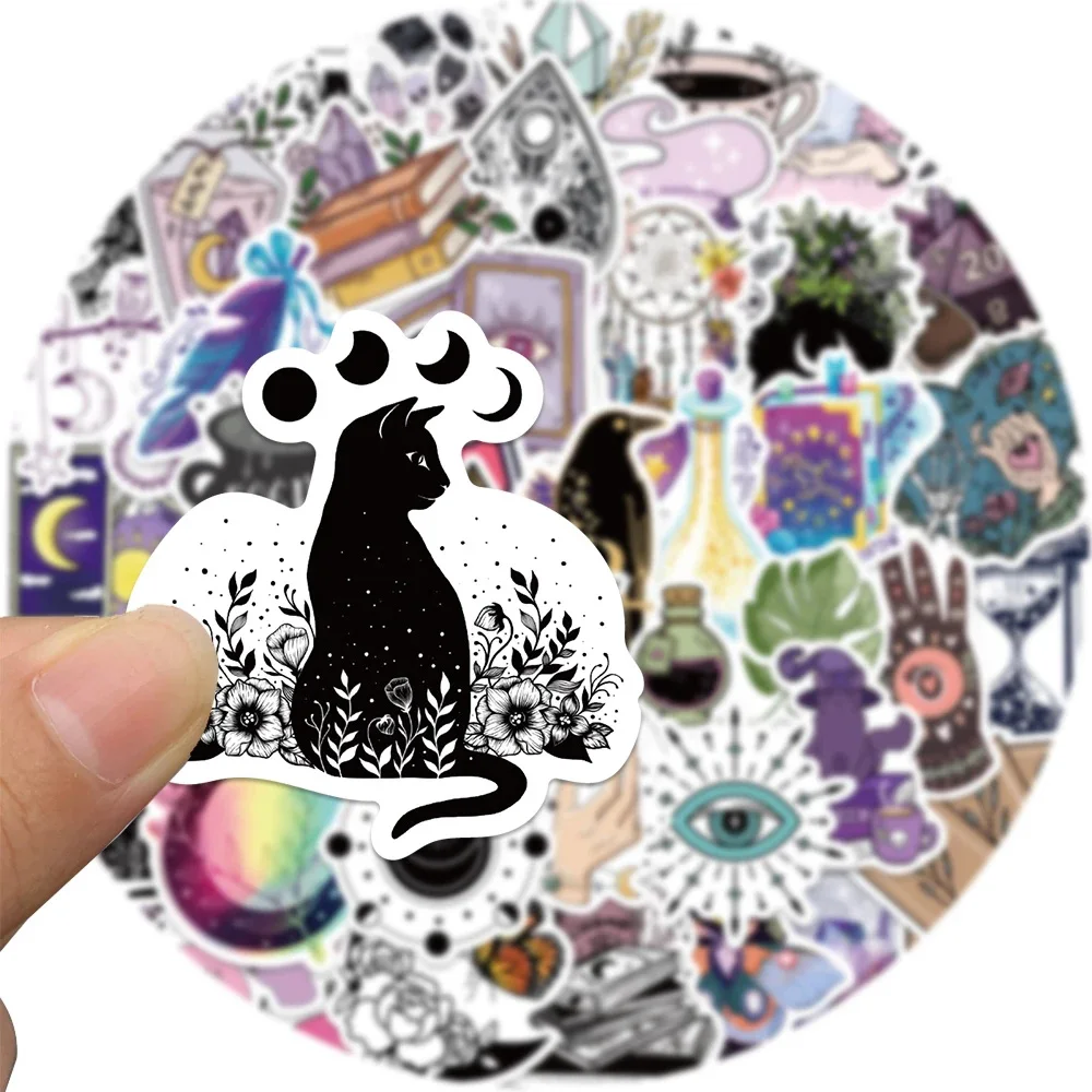 

10/30/50/100pcs Cartoon Bohemian Magic Witch Potion Stickers Vintage Gothic Art Graffiti Decals Luggage Scrapbook Phone Sticker