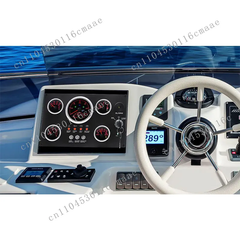 12V Red LED 5 Instrument Cluster New Status Analog Display for Marine Automotive Compatible Oil Level Meter Kit