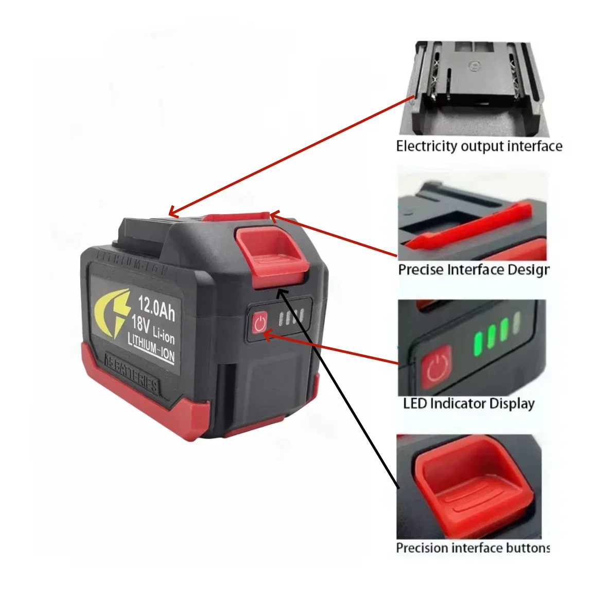 5S3P 18V baterie pro nářadí Makita, lithiová baterie 18650, nabíjí 12000 mAh. Baterie s vysokým proudem a vysokým vybíjením. Nabíječka. - náhled 3