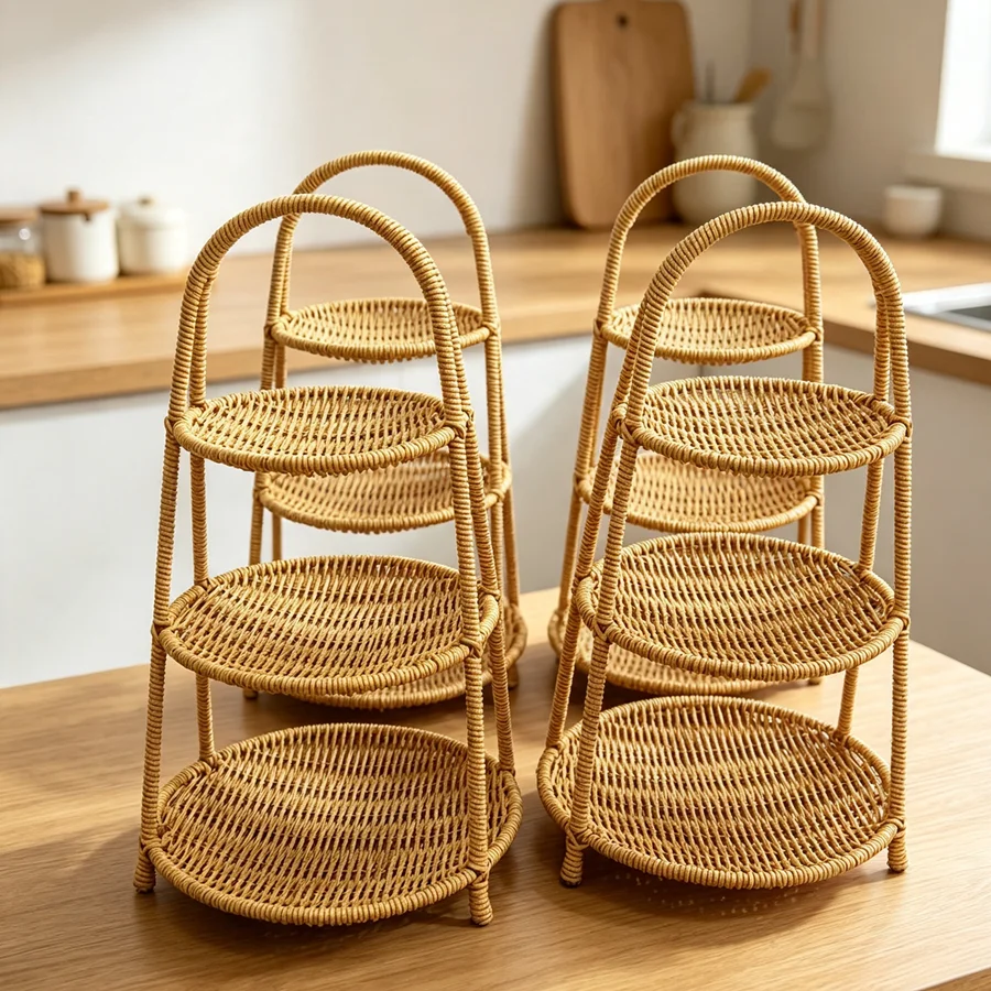 4pcs three-layer storage rack/storage rack/display rack/miscellaneous tray/decorative tray/party display/home decoration