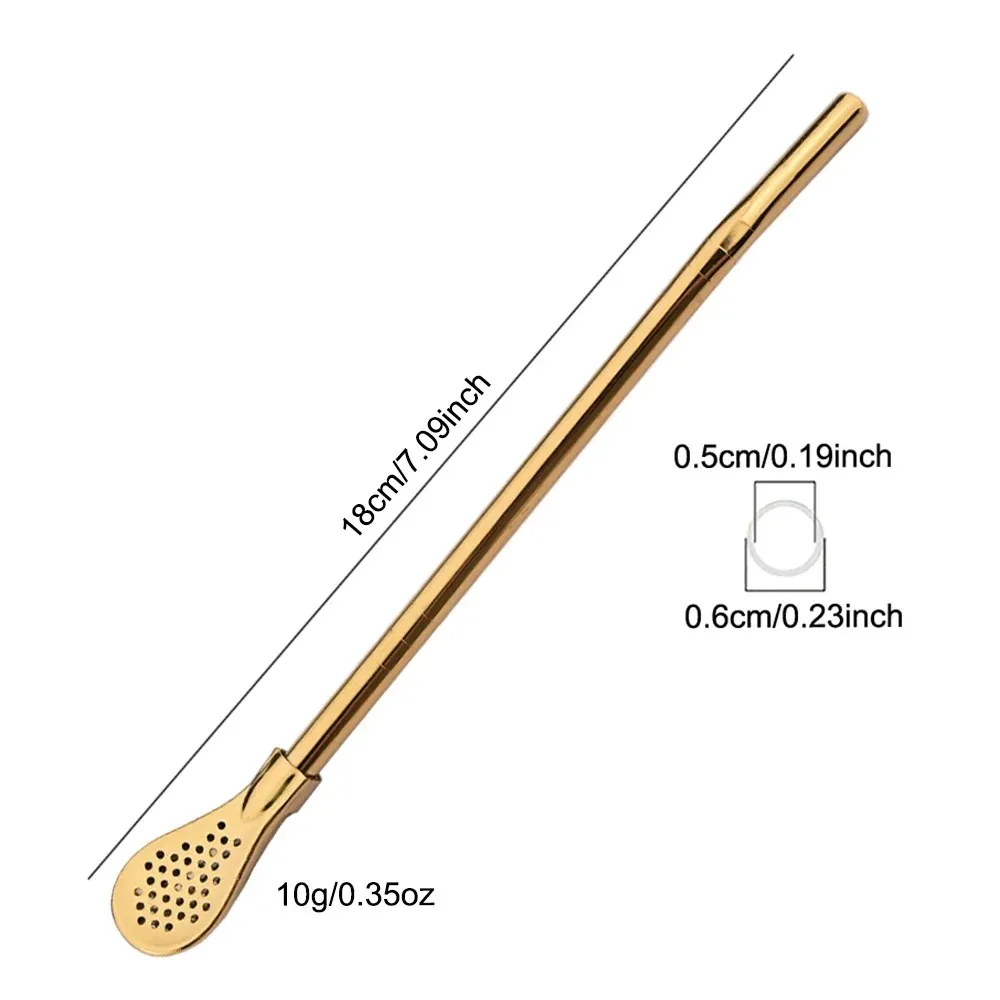5Pcs/Set Silver Stainless Steel Drinking Straws Washable Reusable Yerba Mate Spoon Filter Straw for Cocktail Bar Accessories