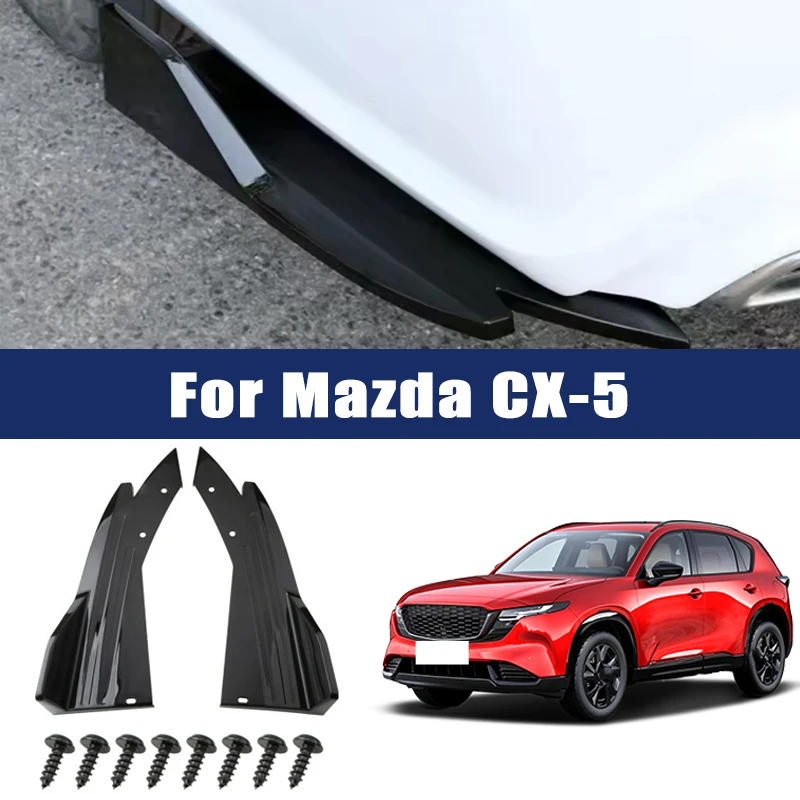 

2pcs Car Rear Bumper Spoiler Lip Carbon Fiber Wing Trim Anti-crash Diffuser Side Skirt Wrap Angle Splitter For Mazda CX-5