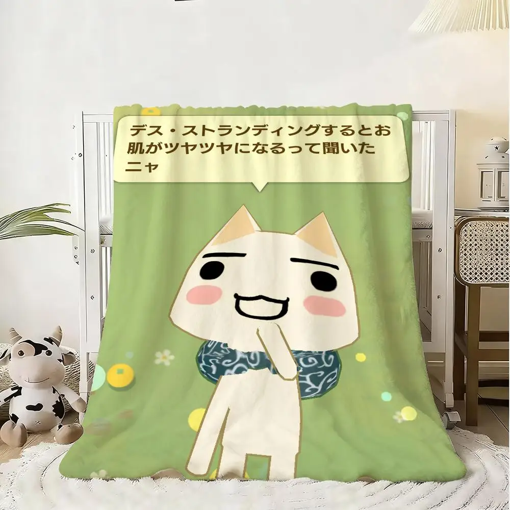1pc I-Inoue toro CUTE Cat Throw Flannel Fluffy Soft Blanket Warm Skin-Friendly Throw for Sofa Bed Office Nap Winter